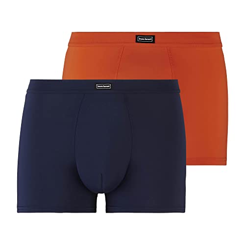 bruno banani - Micro Simply - Short - 2er Pack (M Orangerot/Blaugrau) von bruno banani