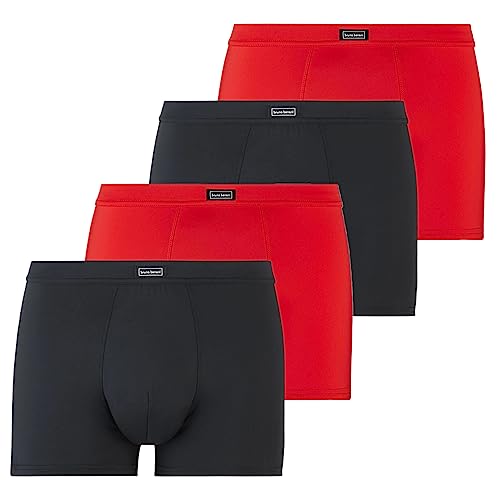 bruno banani - Micro Simply - Short - 4er Pack (L Rot/Schwarz) von bruno banani