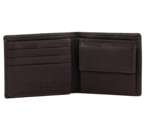 bruno banani Portemonnaie/Geldbeutel Herren, NEW YORK buff leather Geldbörse, Geldbeutel, Scheintasche quer mit Klappe klein, echt Leder, dunkel braun von bruno banani