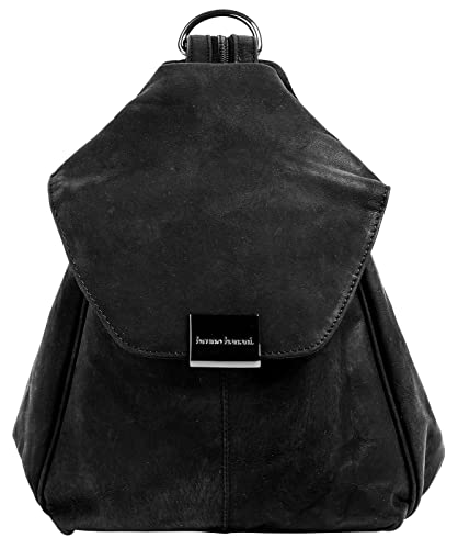 bruno banani Rucksack Echt Leder schwarz Damen - 021157, Einheitsgröße von bruno banani