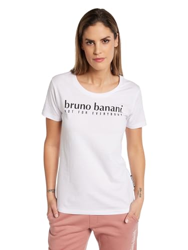 bruno banani Rundhals T-Shirt mit Logo, Avery, Weiß, 44 von bruno banani