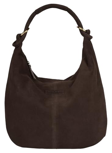 bruno banani Shopper Echt Leder Damen | Rauleder Shopper, Handtasche mit Reißverschlussfächern, Einkaufstasche aus Rindleder, leichte Umhängetasche | 021856 von bruno banani