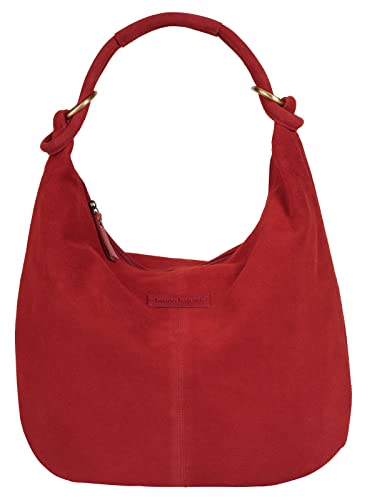 bruno banani Shopper Echt Leder Damen | Rauleder Shopper, Handtasche mit Reißverschlussfächern, Einkaufstasche aus Rindleder, leichte Umhängetasche | 021856 von bruno banani