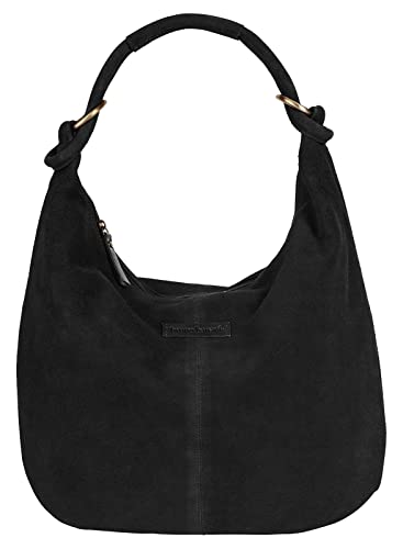 bruno banani Shopper Echt Leder Damen | Rauleder Shopper, Handtasche mit Reißverschlussfächern, Einkaufstasche aus Rindleder, leichte Umhängetasche | 021856 von bruno banani