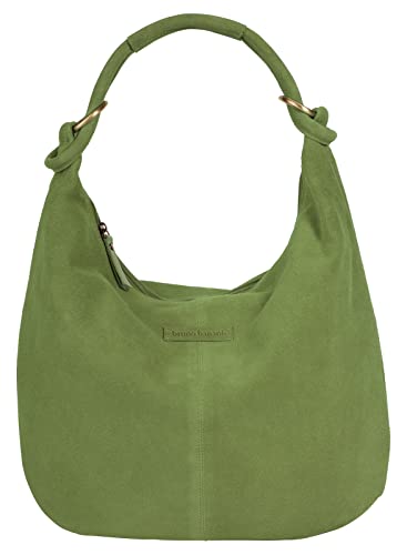 bruno banani Shopper Echt Leder Damen | Rauleder Shopper, Handtasche mit Reißverschlussfächern, Einkaufstasche aus Rindleder, leichte Umhängetasche | 021856 von bruno banani