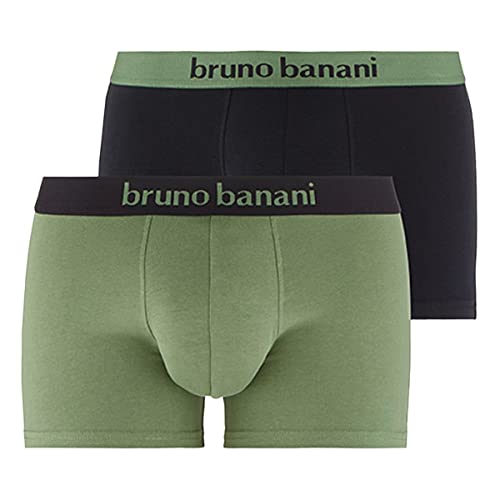 Bruno Banani Herren 2pack Flowing Boxershorts, Dillgrün/Schwarz // Schwarz/Dillgrün, S EU von bruno banani