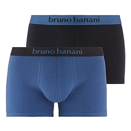 Bruno Banani Herren 2pack Flowing Boxershorts, Jeansblau/Schwarz // Schwarz/Jeansblau, S EU von bruno banani