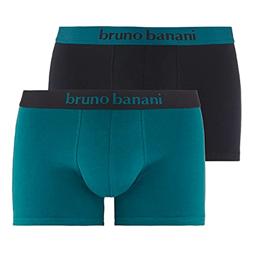 Bruno Banani Herren Short 2Pack Flowing Boxershorts, petrolgrün/schwarz // schwarz/petrolgrün, S (2er Pack) von bruno banani