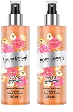 bruno banani Sweet Fantasy Body Splash, lebendig blumiges Körperspray für Damen, 250ml (Packung mit 2) von bruno banani