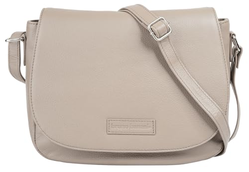 bruno banani Umhängetasche echt Leder Damen | Crossbody Ledertasche mit Handyfach | Messenger Bag mit Magnetverschluss | Schultertasche mit Reißverschluss | 022201 von bruno banani