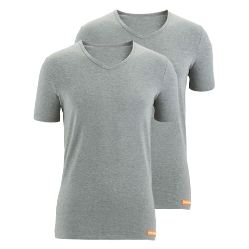 bruno banani - WARM UP - Unterhemd/Shirt Kurzarm - 2er Pack (XL Grau Melange) von bruno banani