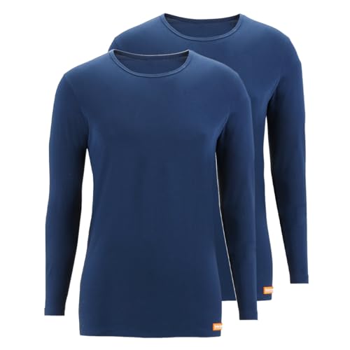 bruno banani - WARM UP - Unterhemd/Shirt Langarm - 2er Pack (L Marine) von bruno banani
