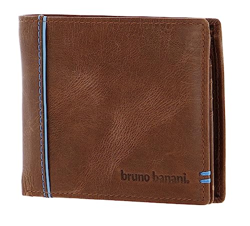 bruno banani Herren Geldbörse Portemonnaie Geldbeutel Cognac/Blau 4895 von bruno banani