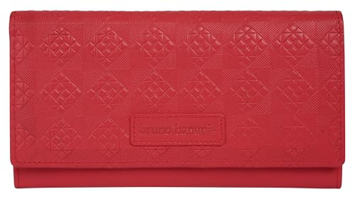 bruno banani große Geldbörse im Querformat Echt Leder Damen | Doppelter Druckknopf, 13 Kartenfächer, Leichtes Rindleder | 022054 von bruno banani
