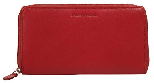 bruno banani große Geldbörse im Querformat Leder Echt Leder Damen | 3-seitiger Reißverschluss, Großzügiger Stauraum, Elegantes Design | 020577 von bruno banani