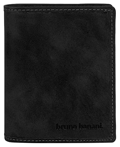 bruno banani kleine Geldbörse im Hochformat Echt Leder Herren | RFID-Schutz, 2-Fach klappbar, Clever organisiert, Vielseitige Fächer | 021760 von bruno banani