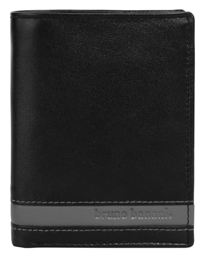 bruno banani kleine Geldbörse im Hochformat Echt Leder Herren | RFID-Schutz, 8 Kartenfächer, praktische Fächeraufteilung, Sichtfach für Ausweis | 021997 von bruno banani