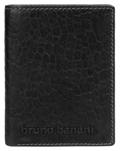 bruno banani kleine Geldbörse im Hochformat Echt Leder Herren | Slim Fold Portemonnaie mit RFID-Schutz, besonders leichte Geldbörse aus Echtleder | 022122 von bruno banani