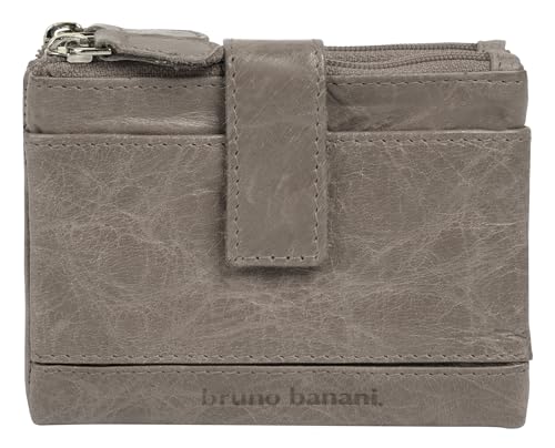 bruno banani kleine Geldbörse im Querformat Echt Leder Damen | RFID-Schutz, 8 Kartenfächer, kompakte Geldbörse, 2 Münzfächer mit Reißverschluss, praktische Fächeraufteilung | 021751 von bruno banani