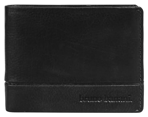 bruno banani kleine Geldbörse im Querformat Echt Leder Herren | praktische Geldbörse, handliches Portemonnaie, RFID-Schutz, 4 Kartenfächer | 022003 von bruno banani