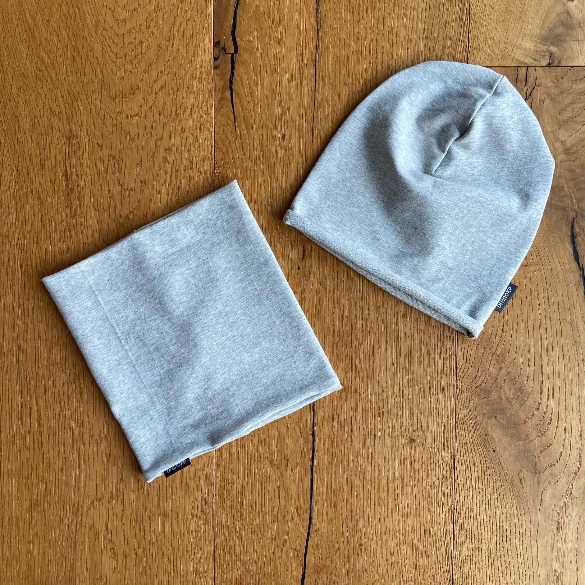 Beanie Und Loop, Beanie, Wendeschal, Schal, Babymütze, Kindermütze, Babyset, Mütze Junge, Baby, Jersey von brunoke