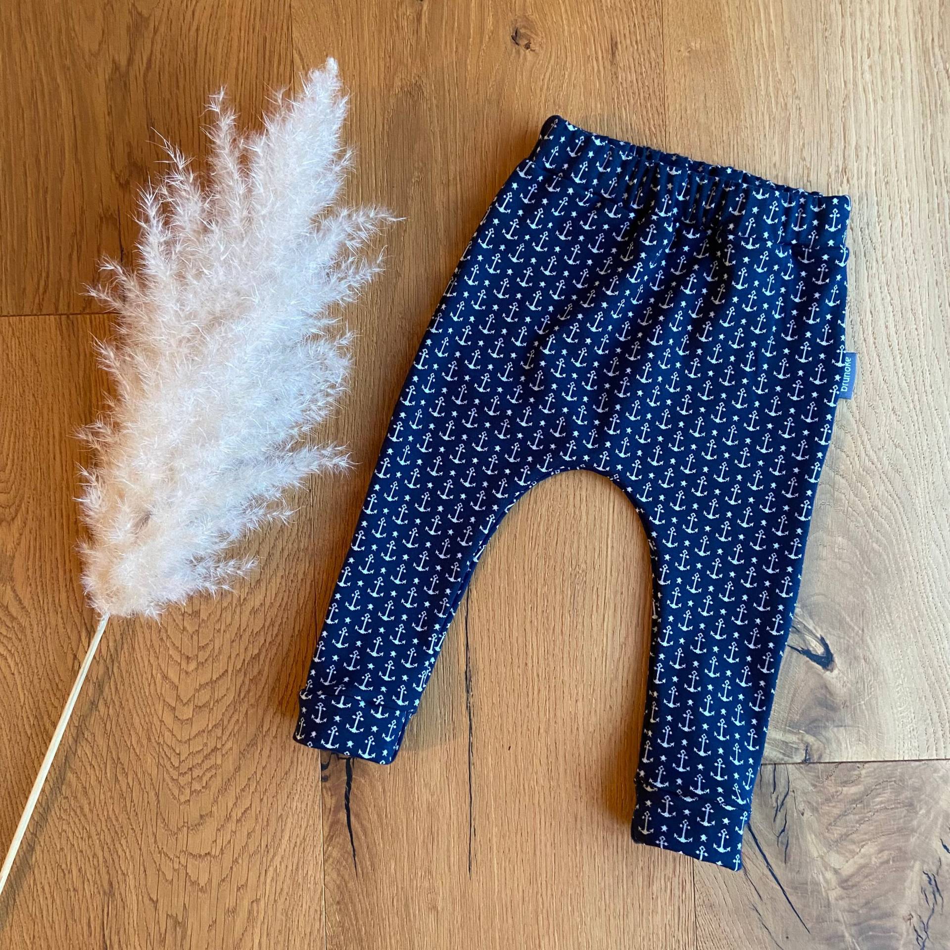 Blaue Hose Baby Mit Ankermuster, Baby, Babyhose, Kinder, Kinderhose, Blaue Hose, Anker, Handgemachte Kinderkleidung, Pumphose von brunoke