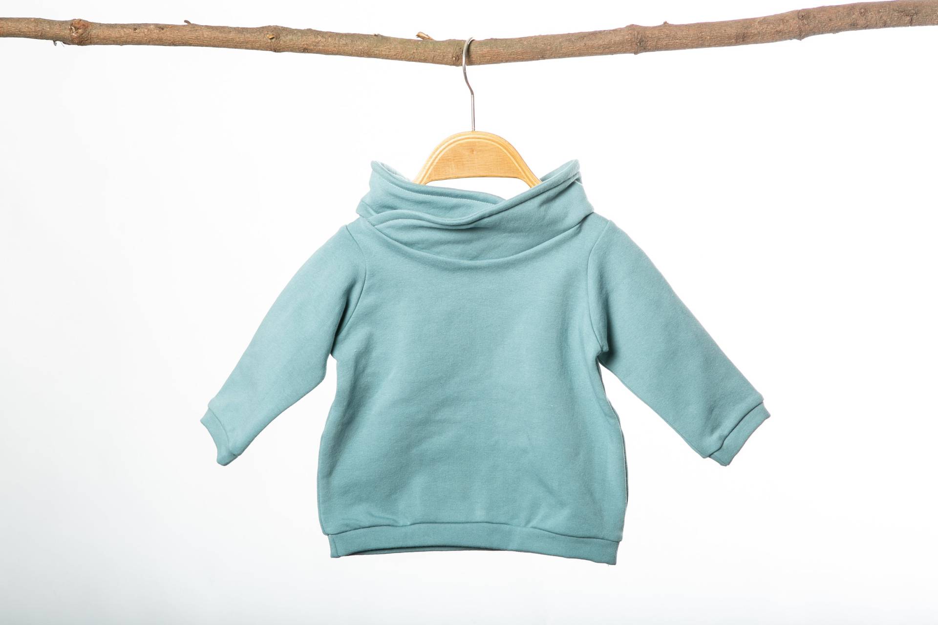 Mintgrüner Pullover Mit Wickelkragen, Kinder, Hoher Kragen, Sweatshirt Baby, Kinderbekleidung von brunoke