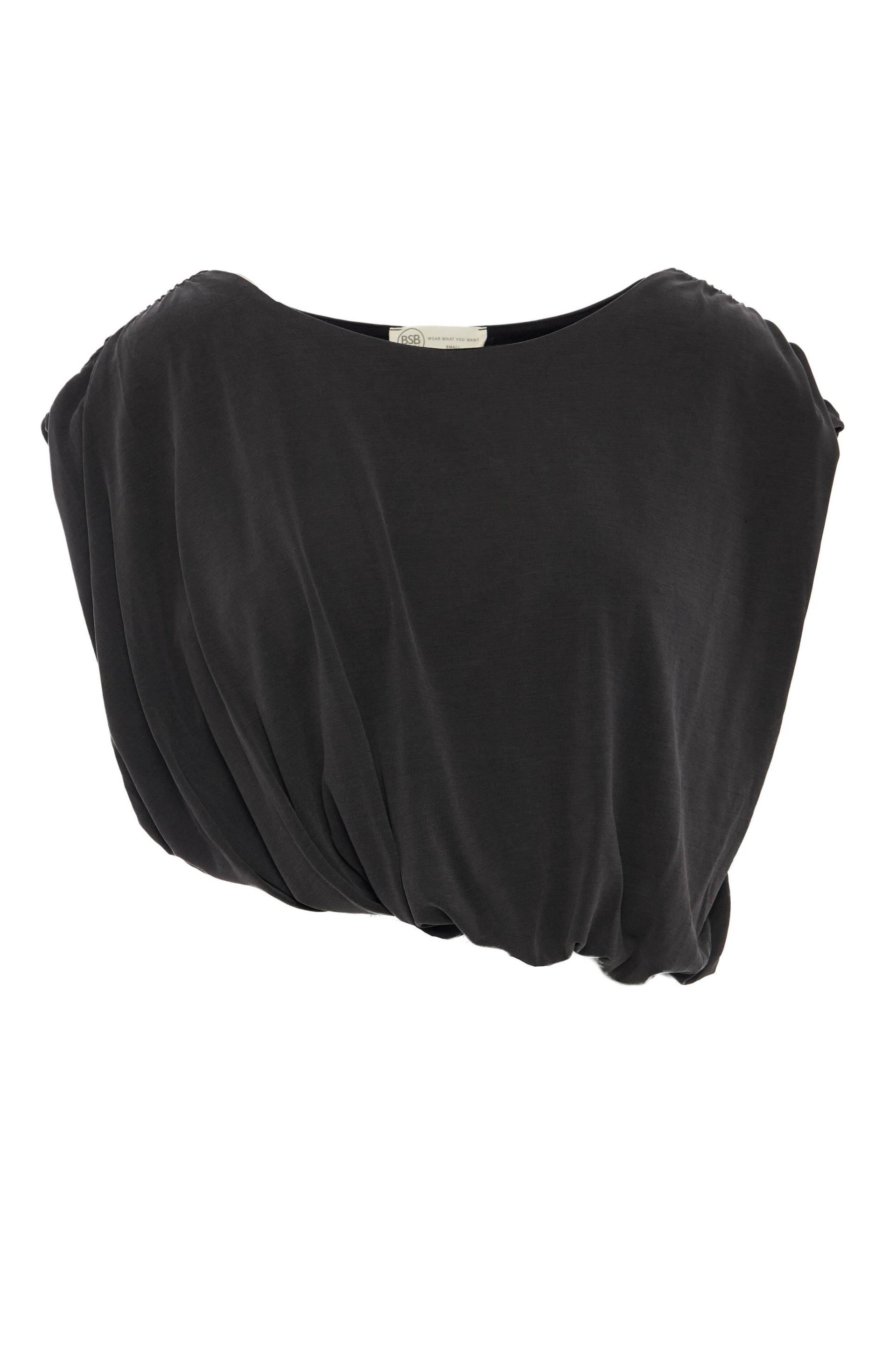 bsb - Asymmetrisches ärmelloses Ballon-Crop-Top schwarz - Gr. - L von bsb