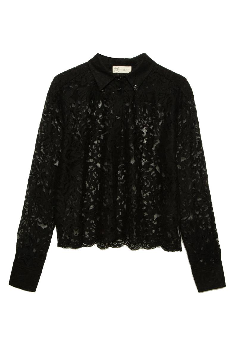 bsb - Halbtransparentes Hemd mit Spitze schwarz - Gr. - XS von bsb