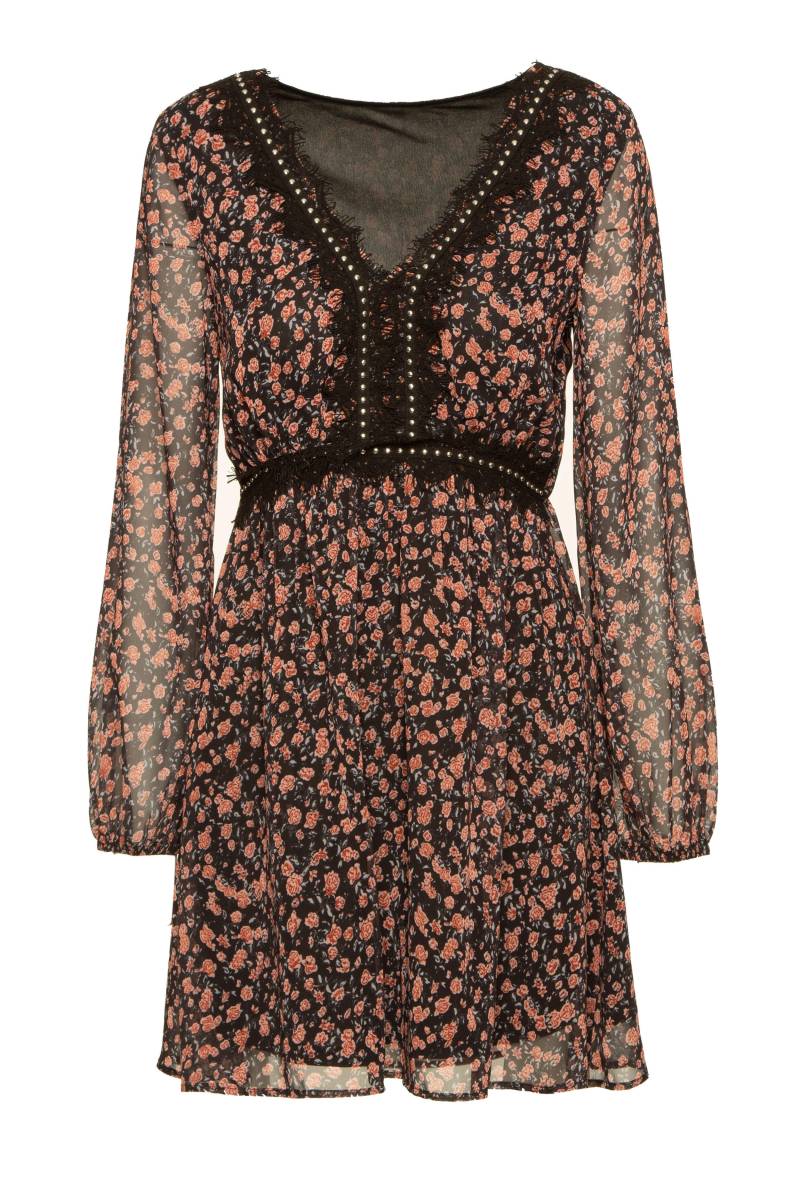 bsb - Minikleid mit Blumenmuster rot/schwarz - Gr. - XS von bsb