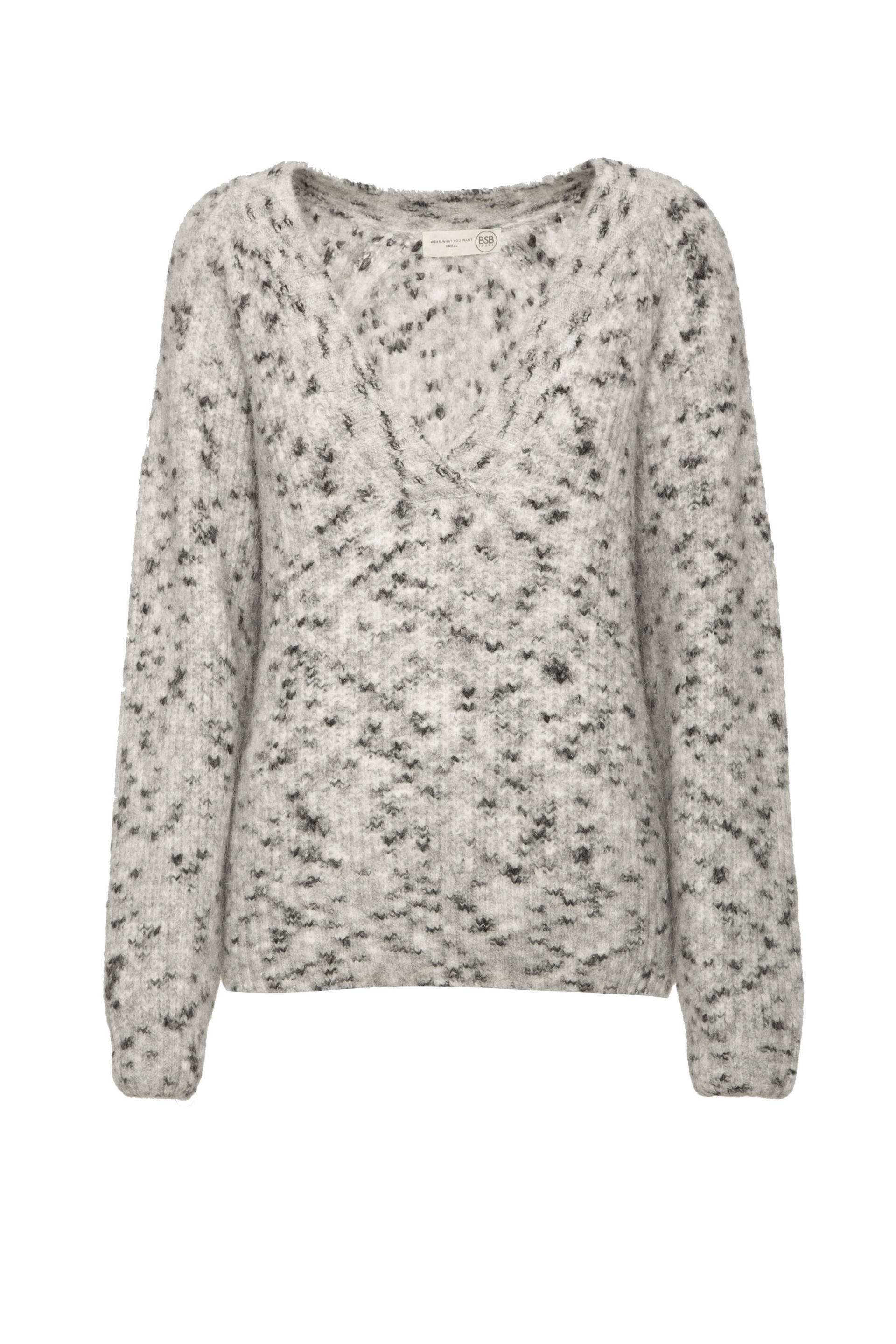 bsb - Pullover mit V-Ausschnitt beige/grau - Gr. - S von bsb