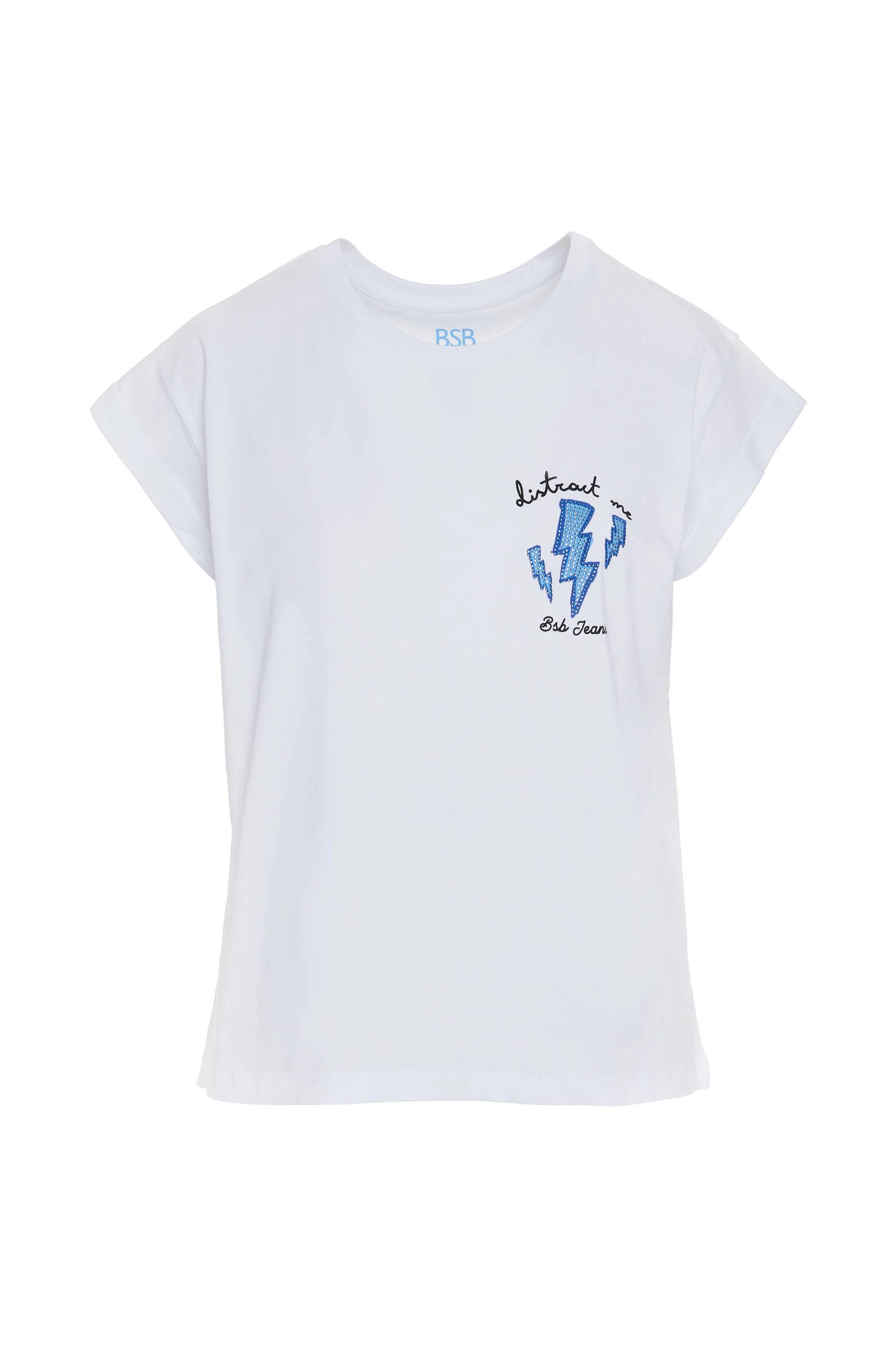 bsb - T-Shirt mit Augenaufdruck blau/weiß - Gr. - XS von bsb