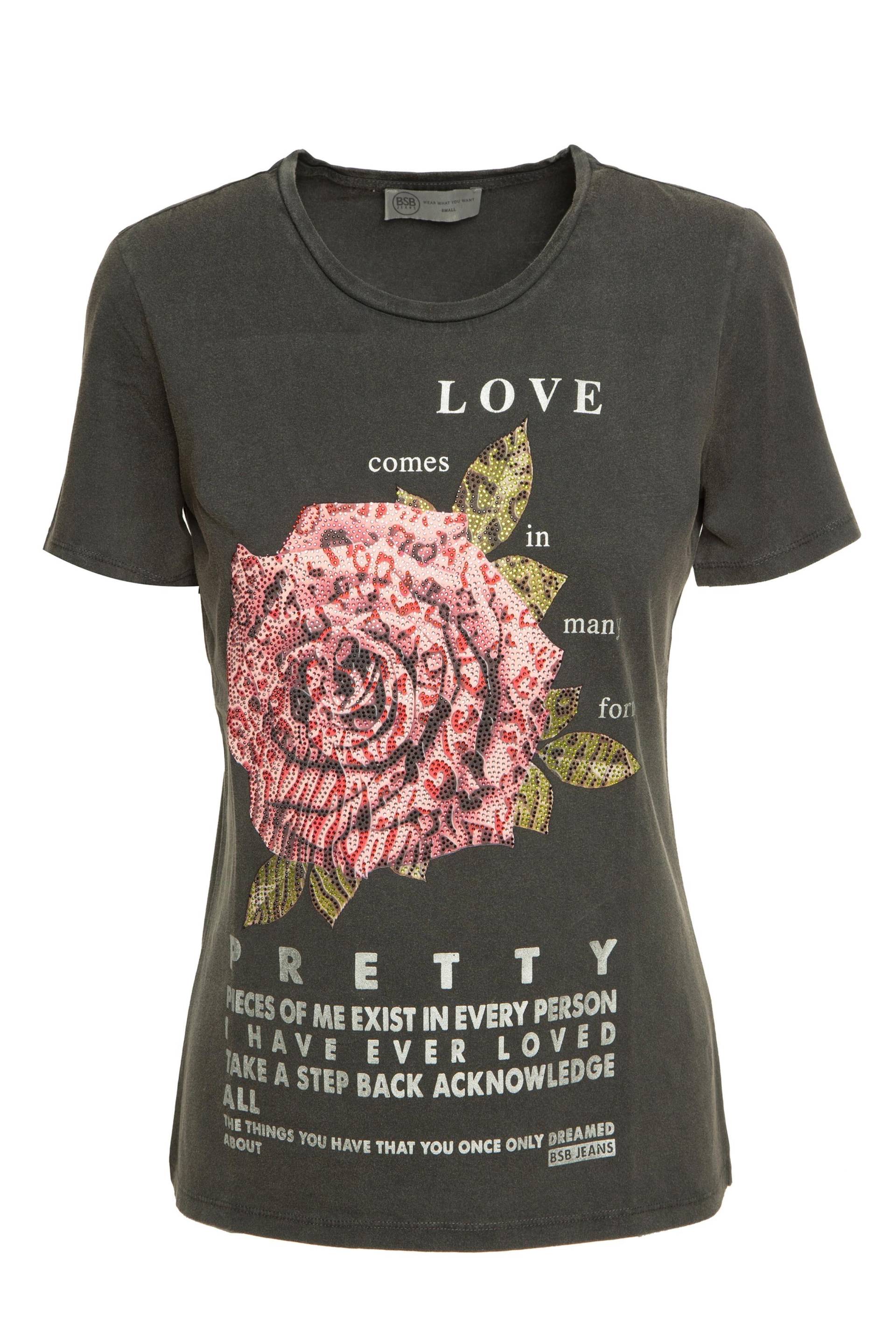 bsb - T-Shirt mit Frontprint grau - Gr. - M von bsb