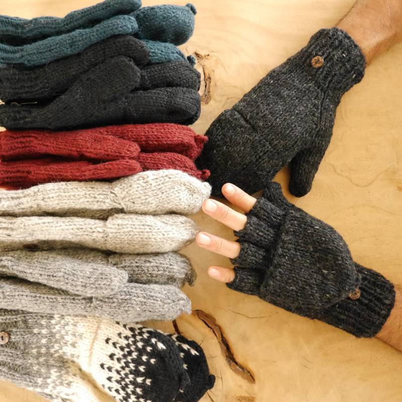 Klapphandschuhe, Fäustlinge, Handschuhe Aus Schurwolle von bsmasala