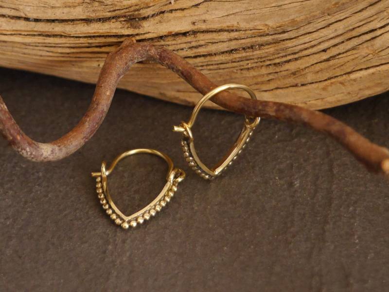 Kleine Messing Creolen, Ohrringe von bsmasala