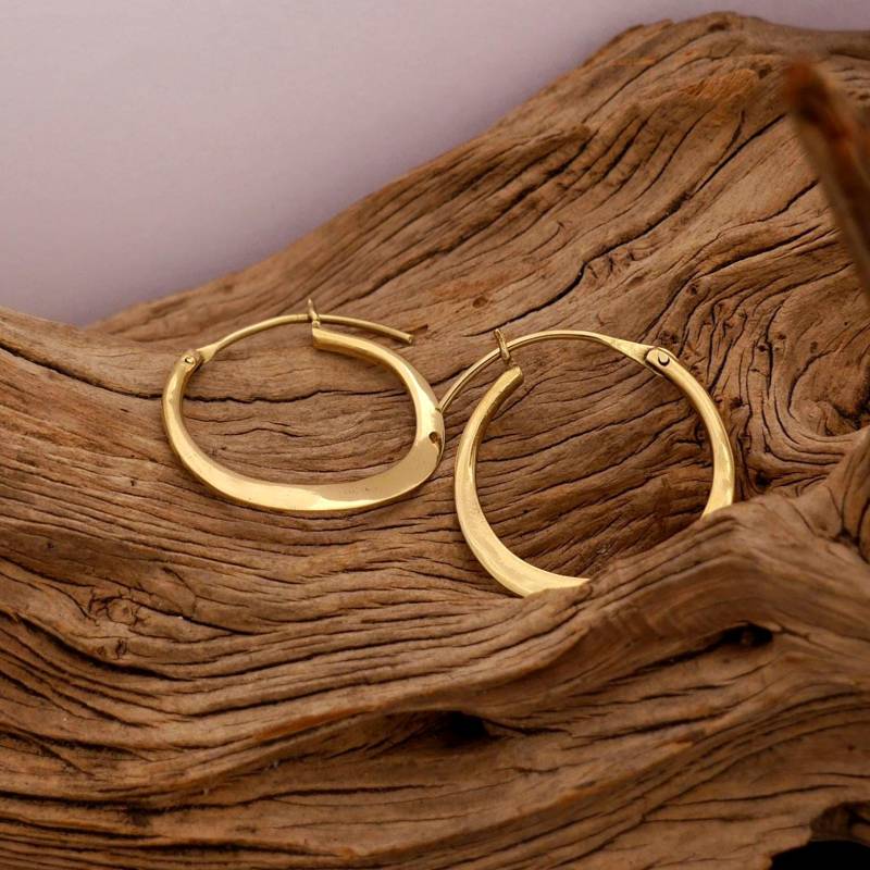 Messing Ohrringe, Creolen Ohrringe Mit Klappverschluss von bsmasala