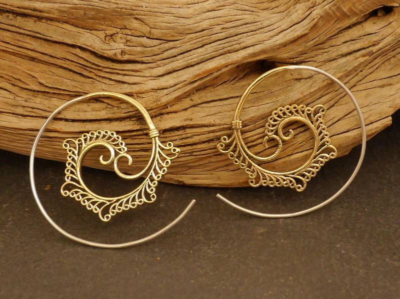 Ohrringe Aus Messing Mit 925Er Silberdraht von bsmasala