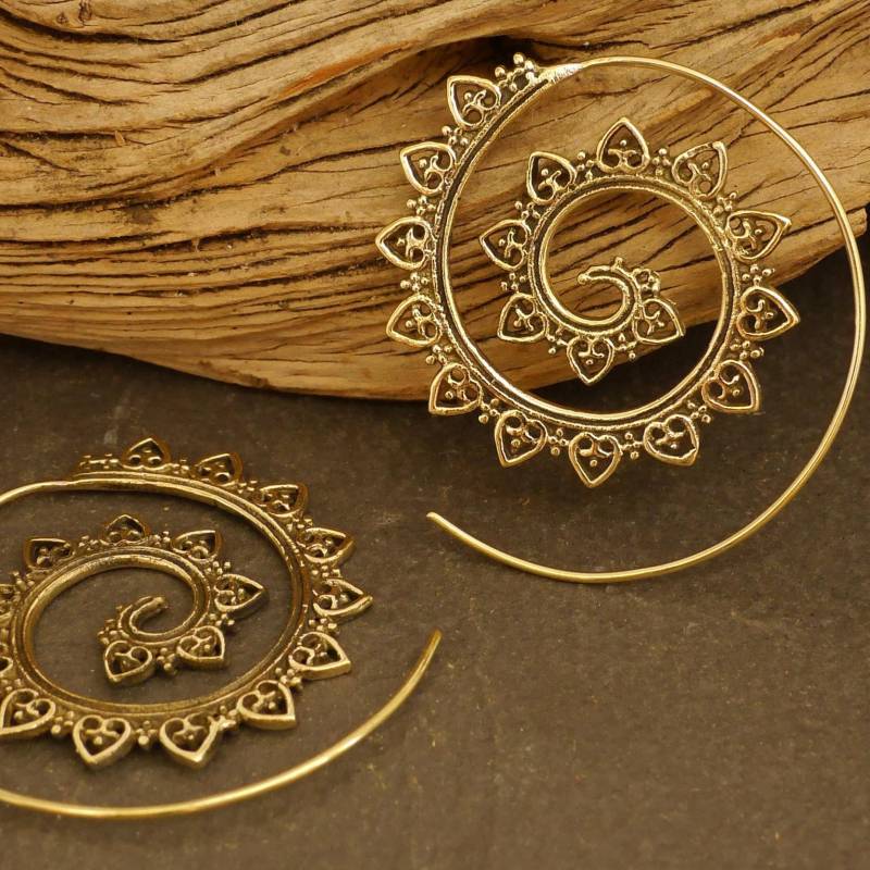 Ohrringe Messing, Boho Ohrringe, Einfädler von bsmasala