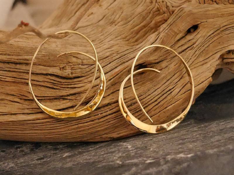 Ohrringe Messing, Messing Design Creolen von bsmasala