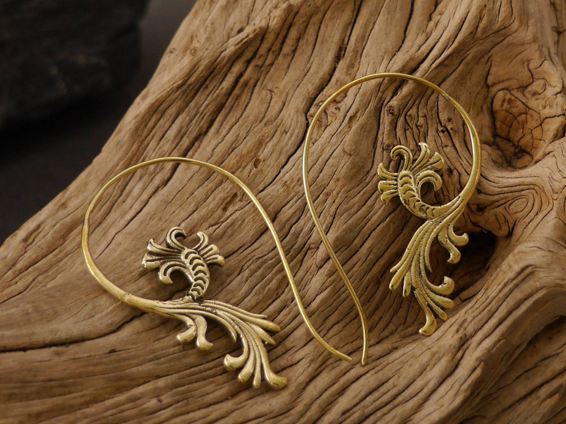 Ohrringe Messing, Spirale von bsmasala