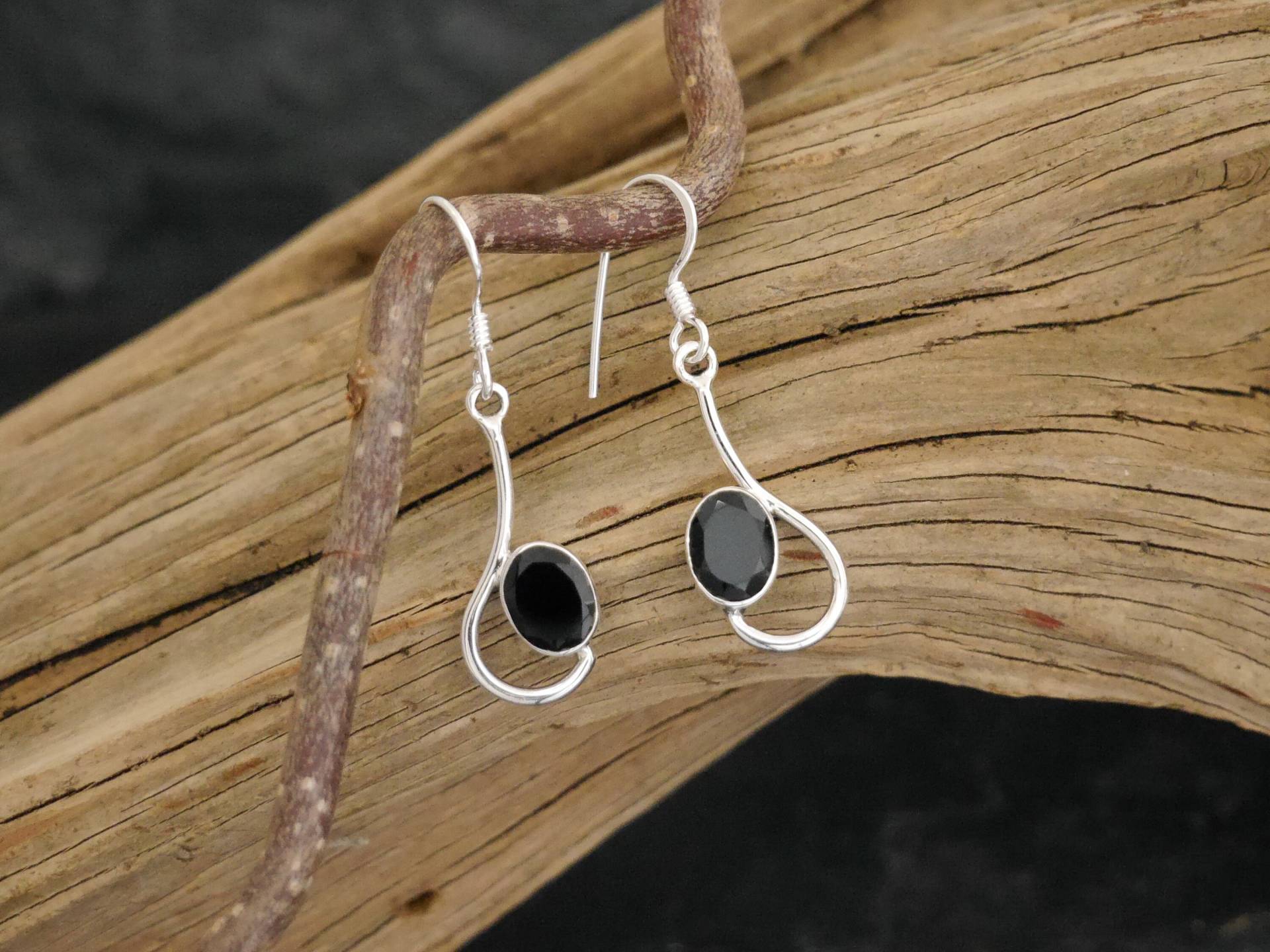 Ohrringe Onyx, 925Er Silber von bsmasala