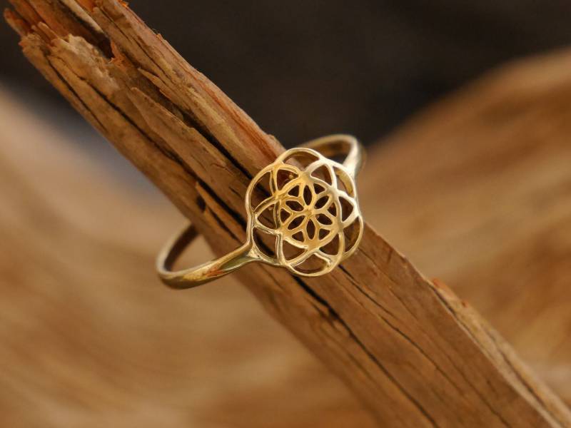 Ring Aus Messing, "Seed Of Life" von bsmasala