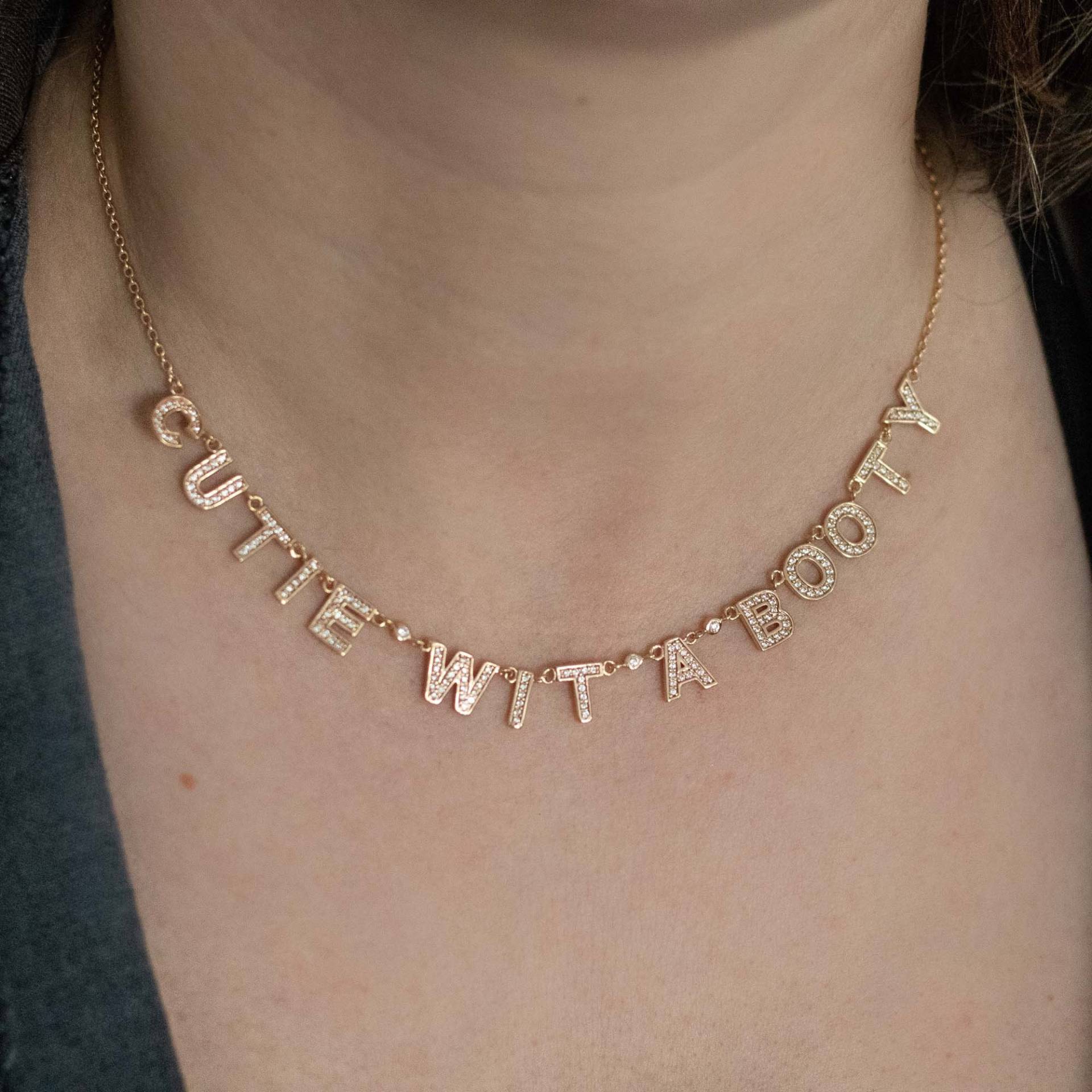 Gold Vermeil Cz "Cutie Wit A Booty' Halskette von bstrdStyle