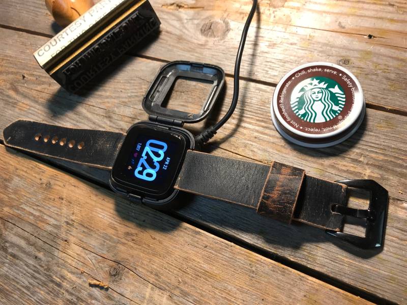 Fitbit Versa 1 & 2 Lederband Männer Oder Frauen von bthurmancompany