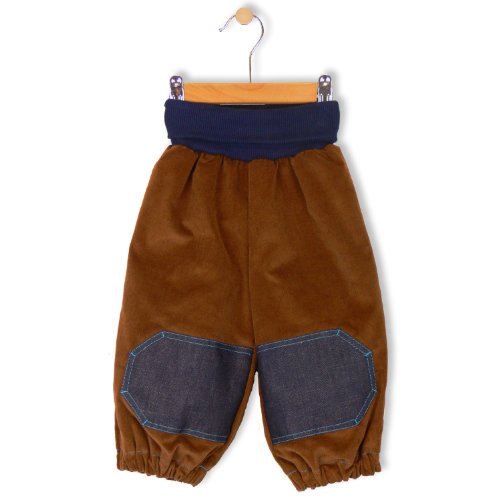 bubble.kid berlin - Baby Mädchen Jungen Unisex Hose Pumphose, Krabbel Hose - weicher robuster Cord, Knieschoner, elastisches bequemes Bauch Bündchen (74-80 (6-12 Monate), Schoko) von bubble.kid berlin