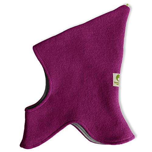 bubble.kid berlin Schlupfmütze KALLAI aus Soft-Walkwolle – Wintermütze Baby & Kinder mit Bio-Baumwollfutter – Made in Germany (Granat - M(1–3 Jahre) von bubble.kid berlin