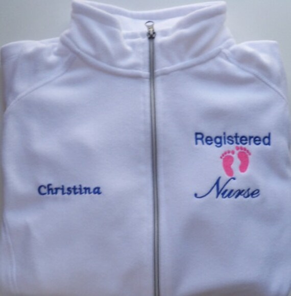 Bestickte Fleece Jacke Nicu Er Krankenschwester Weiß Baby Onkologie Bestickte Fleece Jacke Nicu Er Krankenschwester Weiß Baby Onkologie von bubblesemb