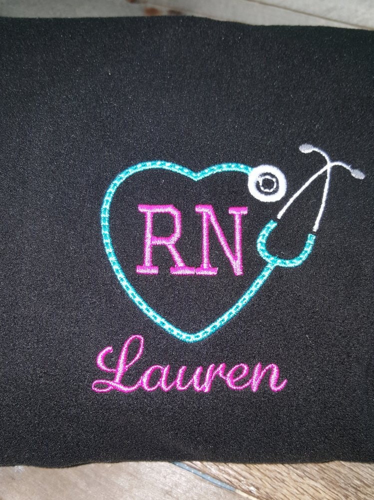 Rn Custom Nurse Fleece Full Zip Jacke W/Name von bubblesemb