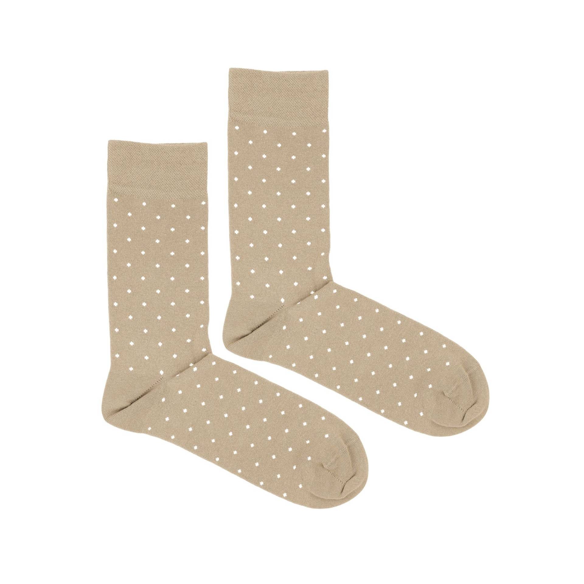 Beige Herren-Socken Mit Punkten/Beige Lässige Baumwoll-Tupfensocken, Feste Formale Crew-Socken Für Erwachsene von bubibubities