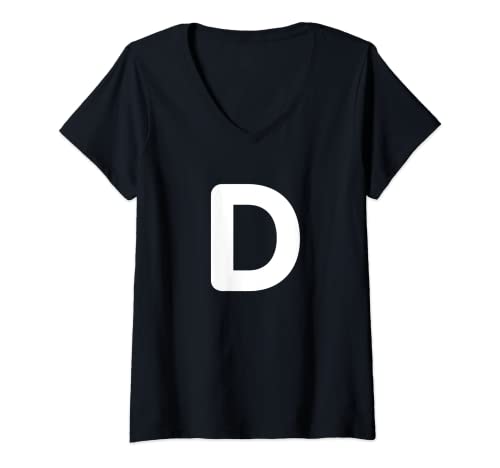 Damen Buchstabe D Großbuchstaben Monogramm D T-Shirt mit V-Ausschnitt von buchstabe d geschenke